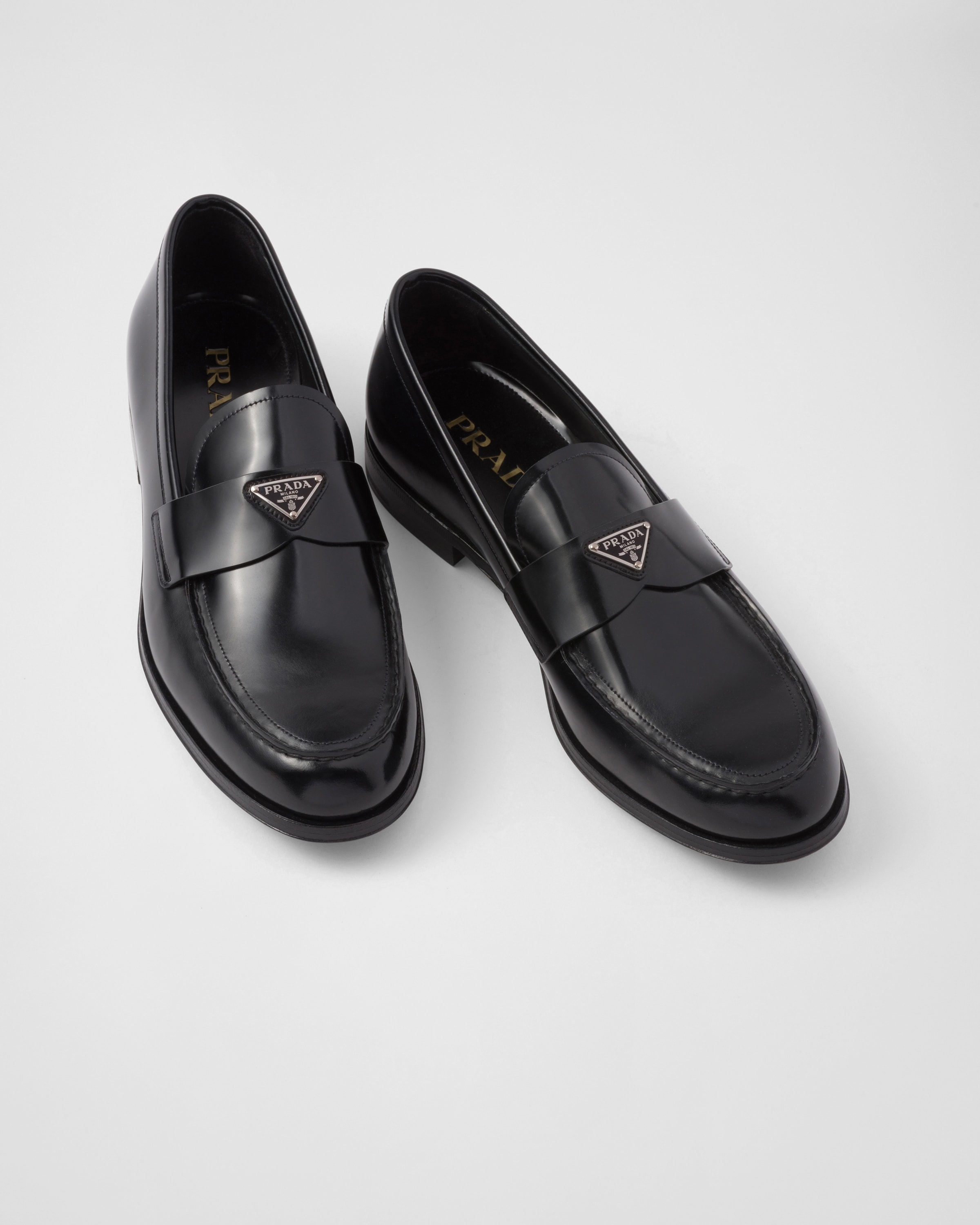 Prada black loafers 2025 mens