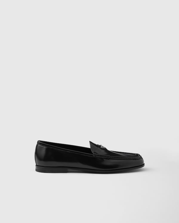 Brushed leather loafers - Black Brushed leather loafers - Black