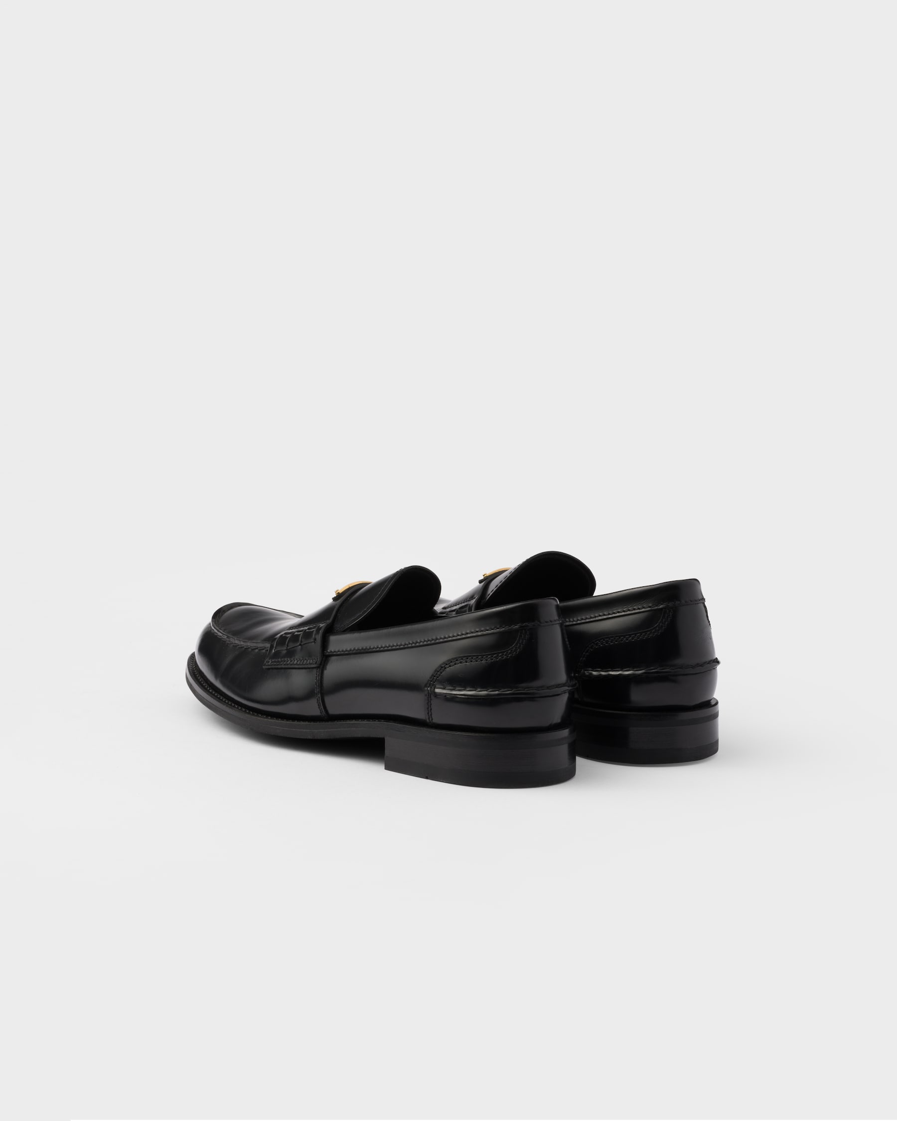 PRA BRUSHED LEATHER LOAFERS GLOSSY BLACK
