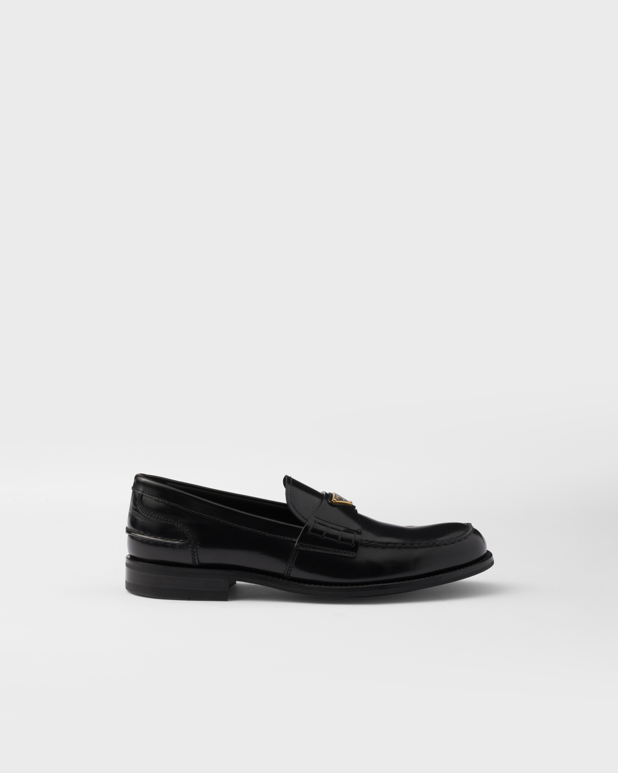 Prada Mocassini In Pelle Spazzolata, Uomo, Nero, Taglia 8,5