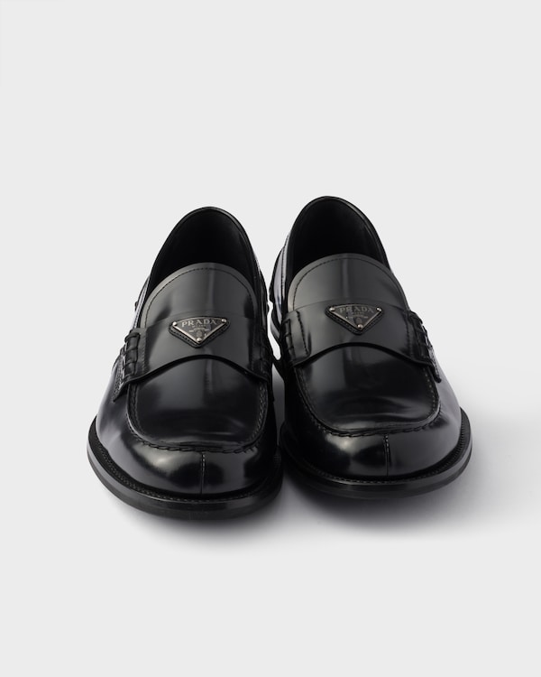 Brushed leather loafers - Black Brushed leather loafers - Black