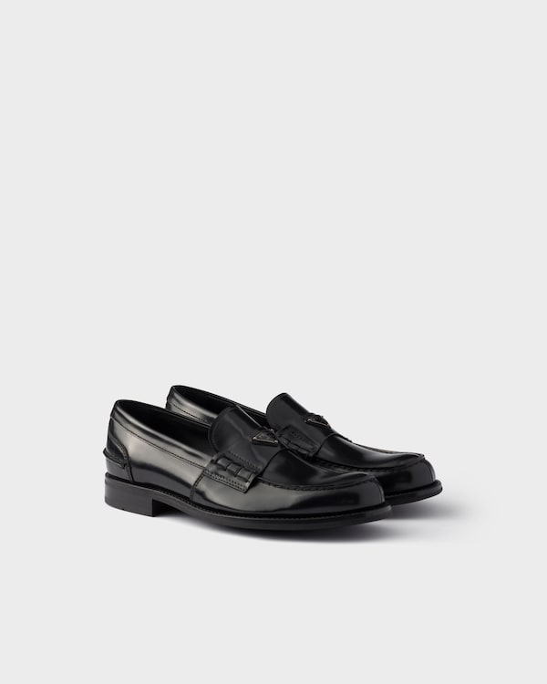 Brushed leather loafers - Black Brushed leather loafers - Black