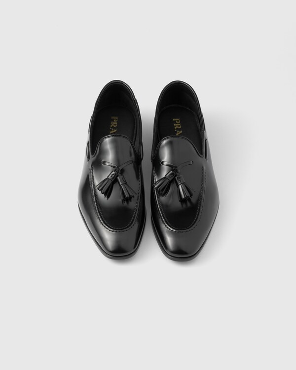 Brushed leather loafers - Black Brushed leather loafers - Black