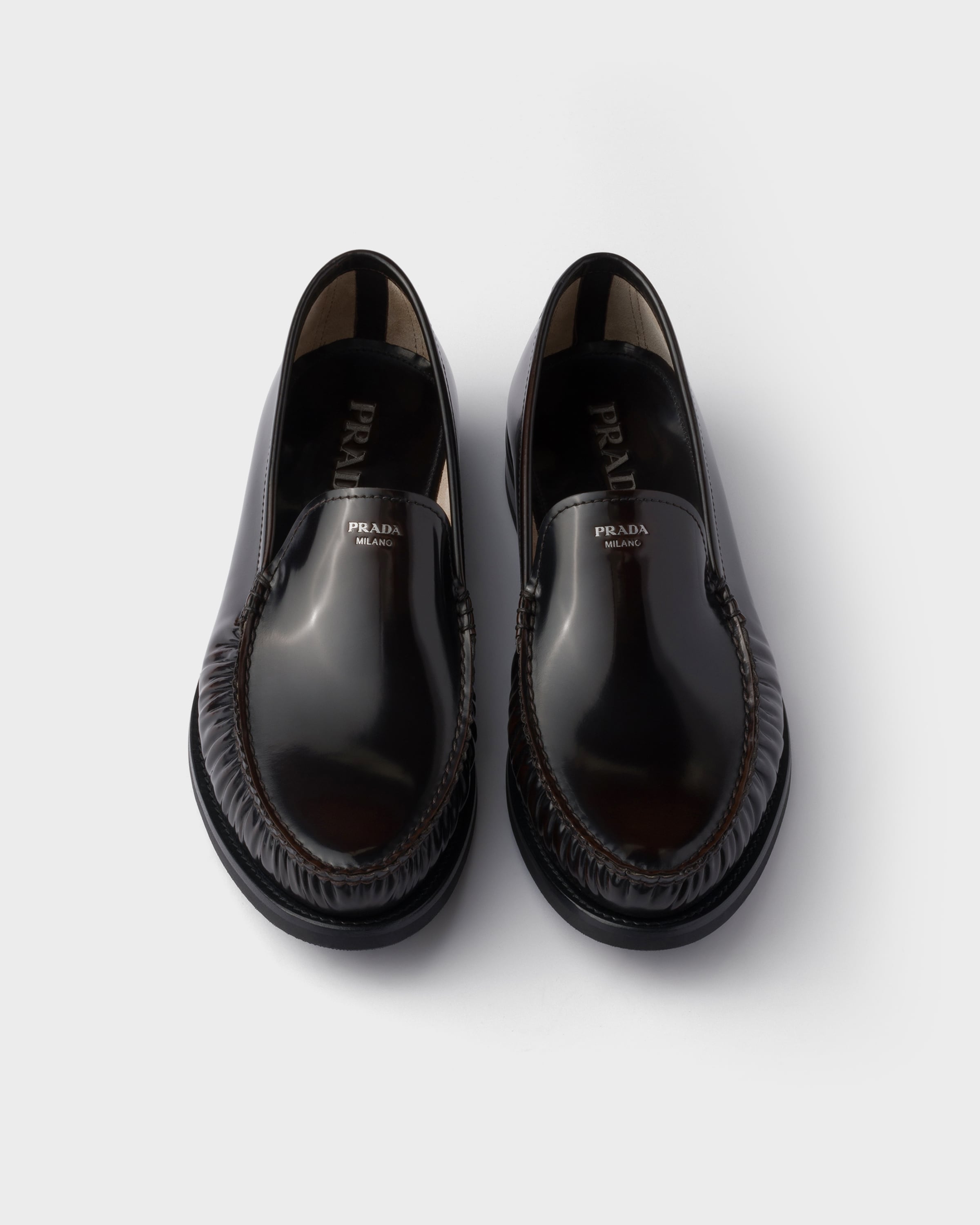 Sienna Brushed Leather Loafers | PRADA