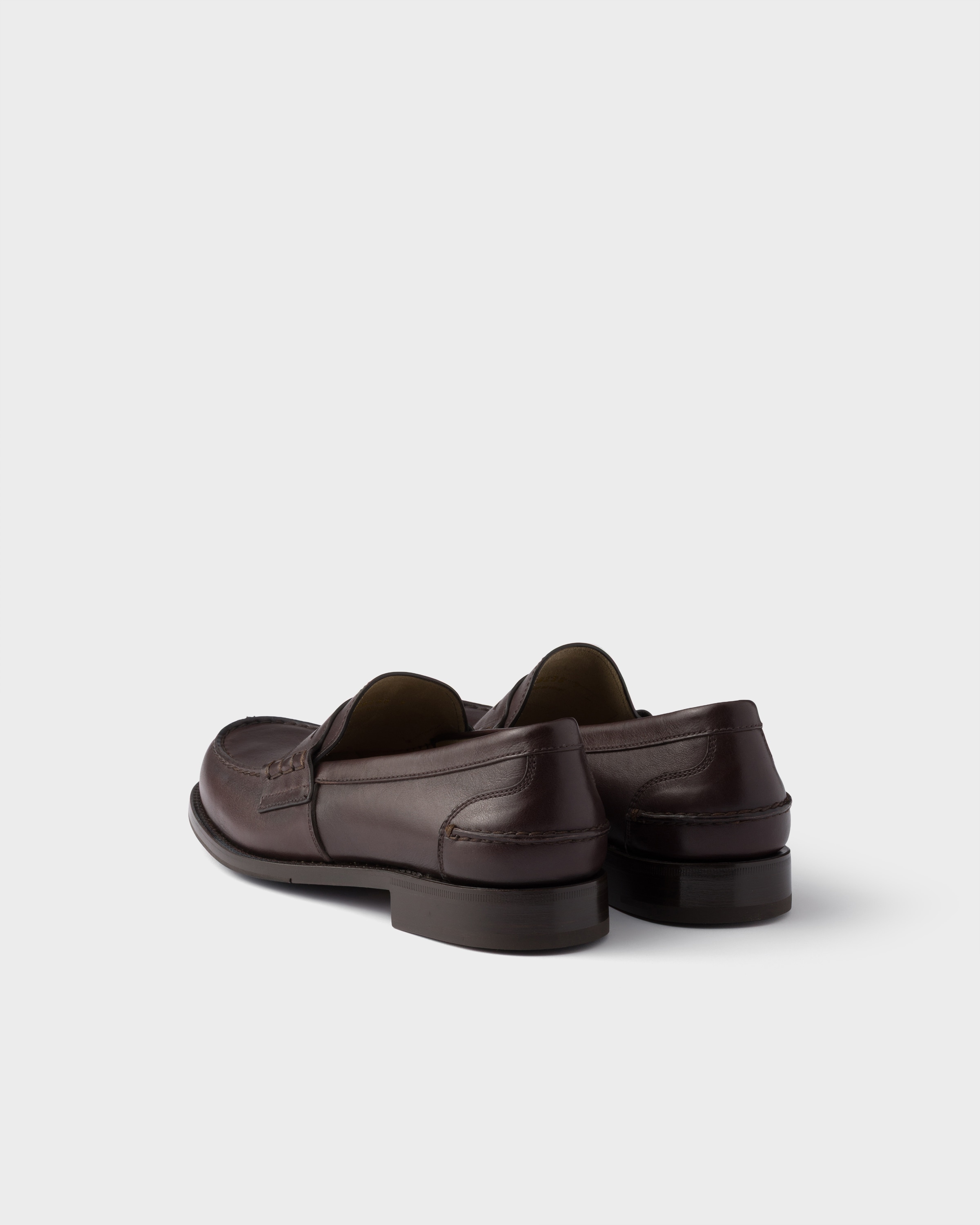 Dark Brown Leather loafers | PRADA