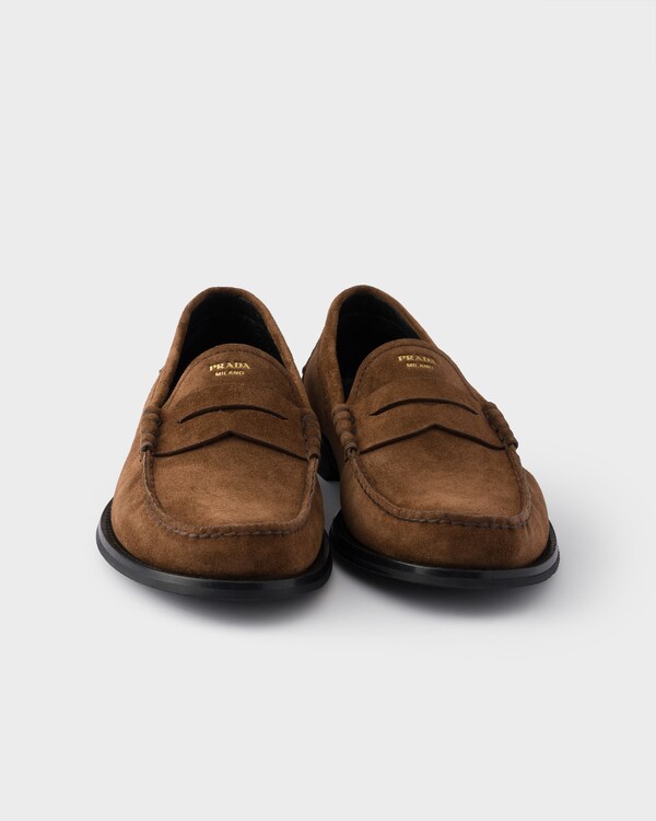 Vintage-effect suede loafers - Cocoa Brown Vintage-effect suede loafers - Cocoa Brown
