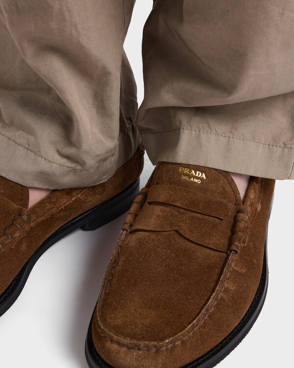 Vintage-effect suede loafers - Cocoa Brown Vintage-effect suede loafers - Cocoa Brown