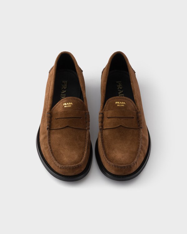 Vintage-effect suede loafers - Cocoa Brown Vintage-effect suede loafers - Cocoa Brown