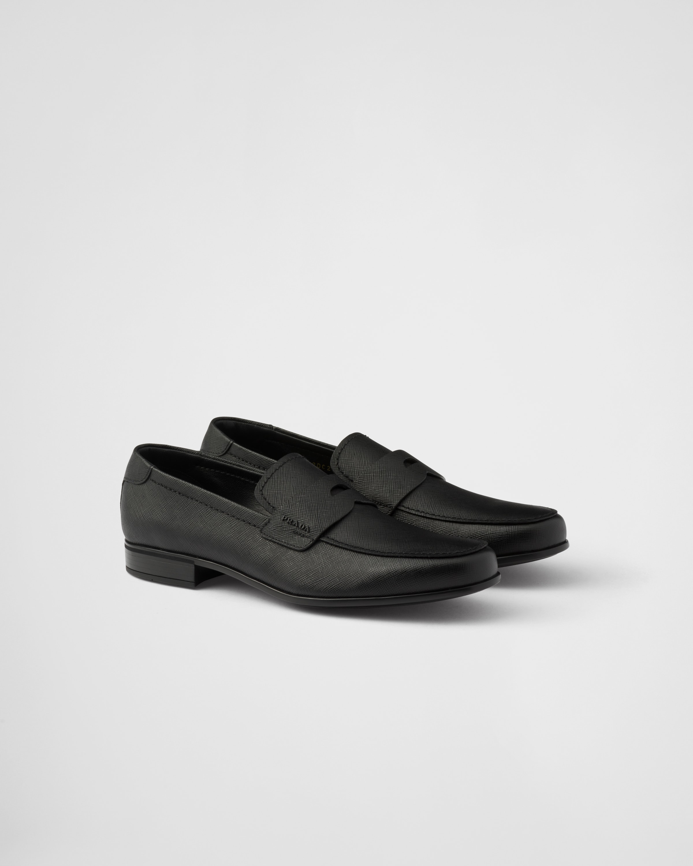 Prada saffiano leather loafers top