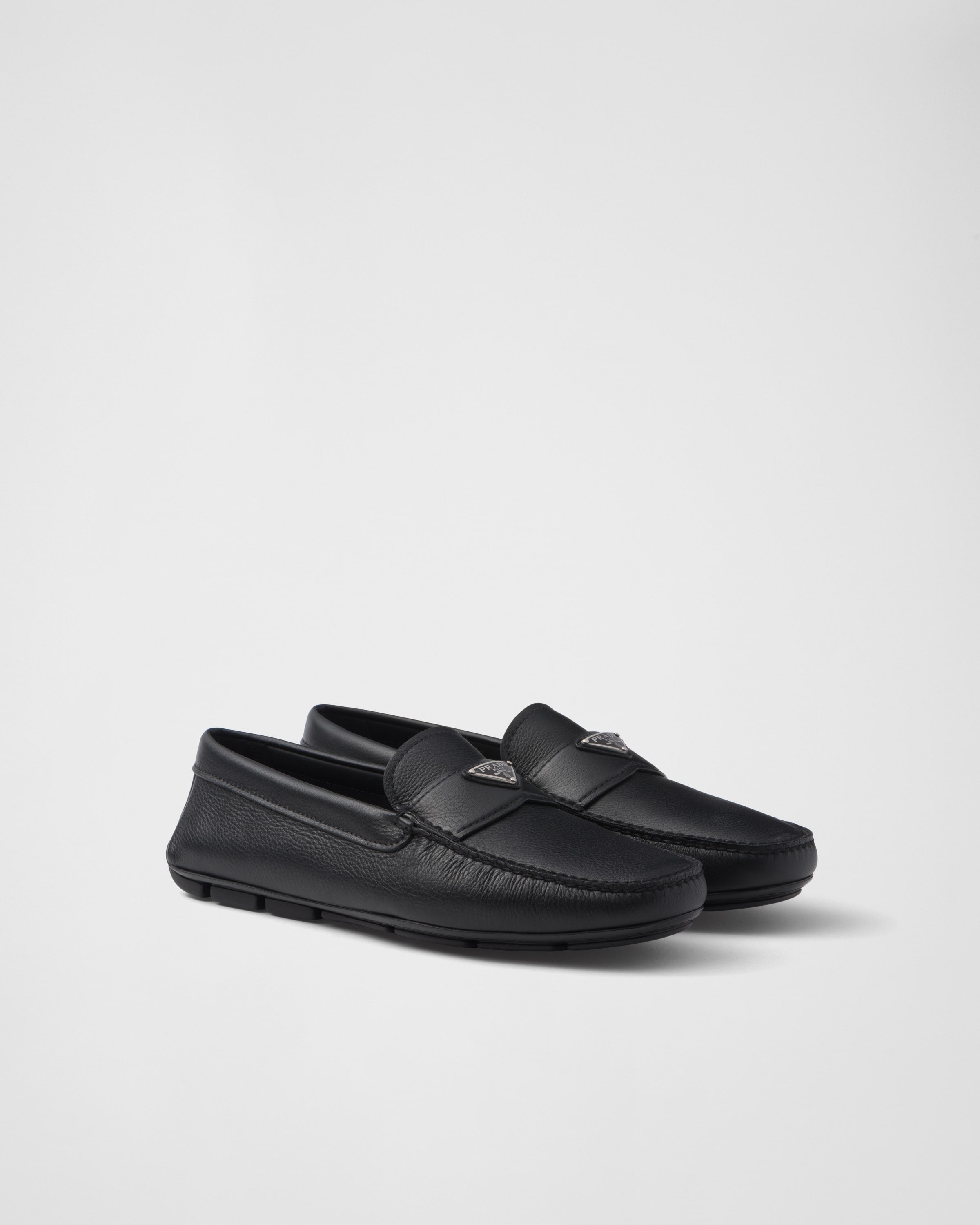Prada black loafers mens clearance