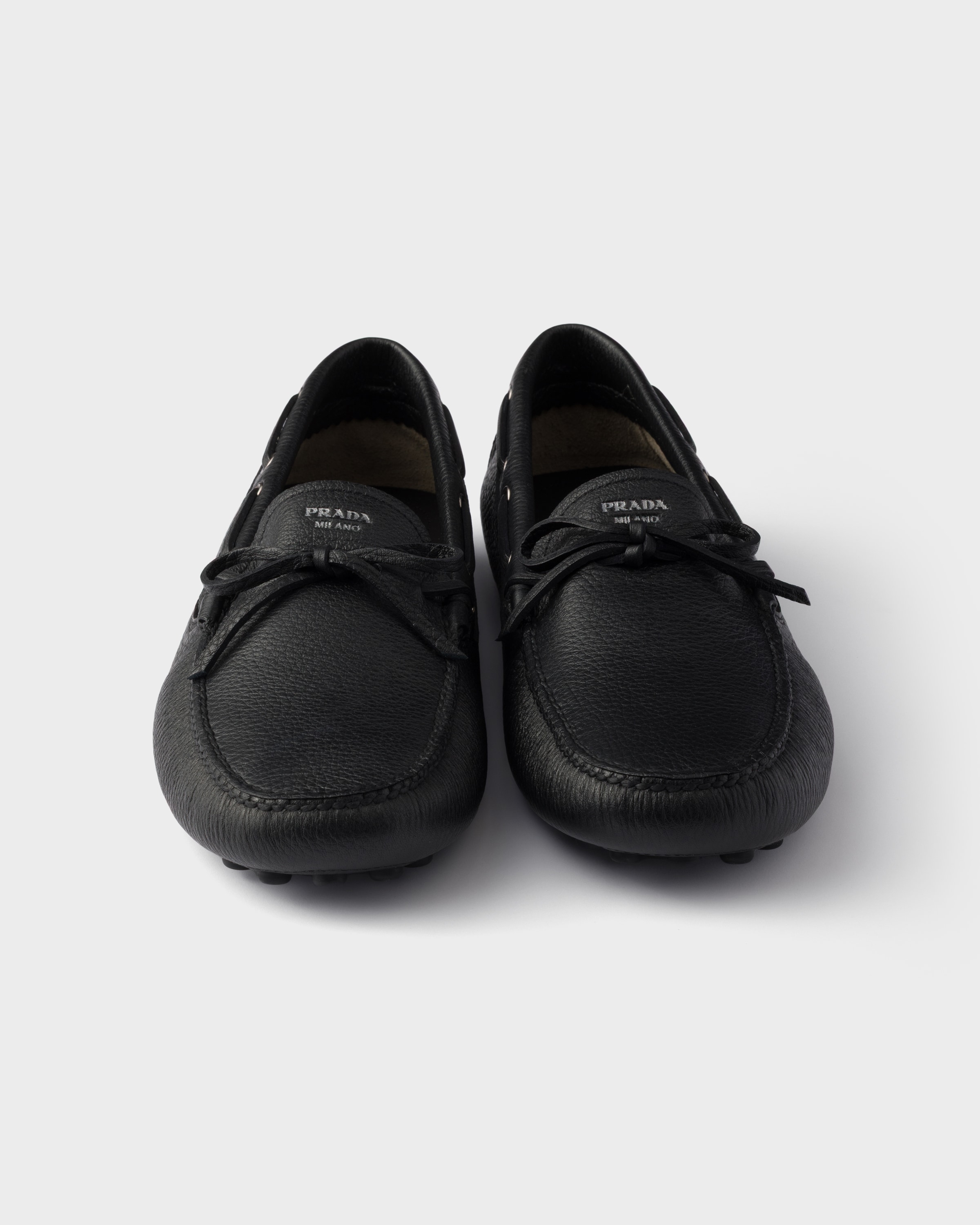 Black Leather Driving Shoe | PRADA