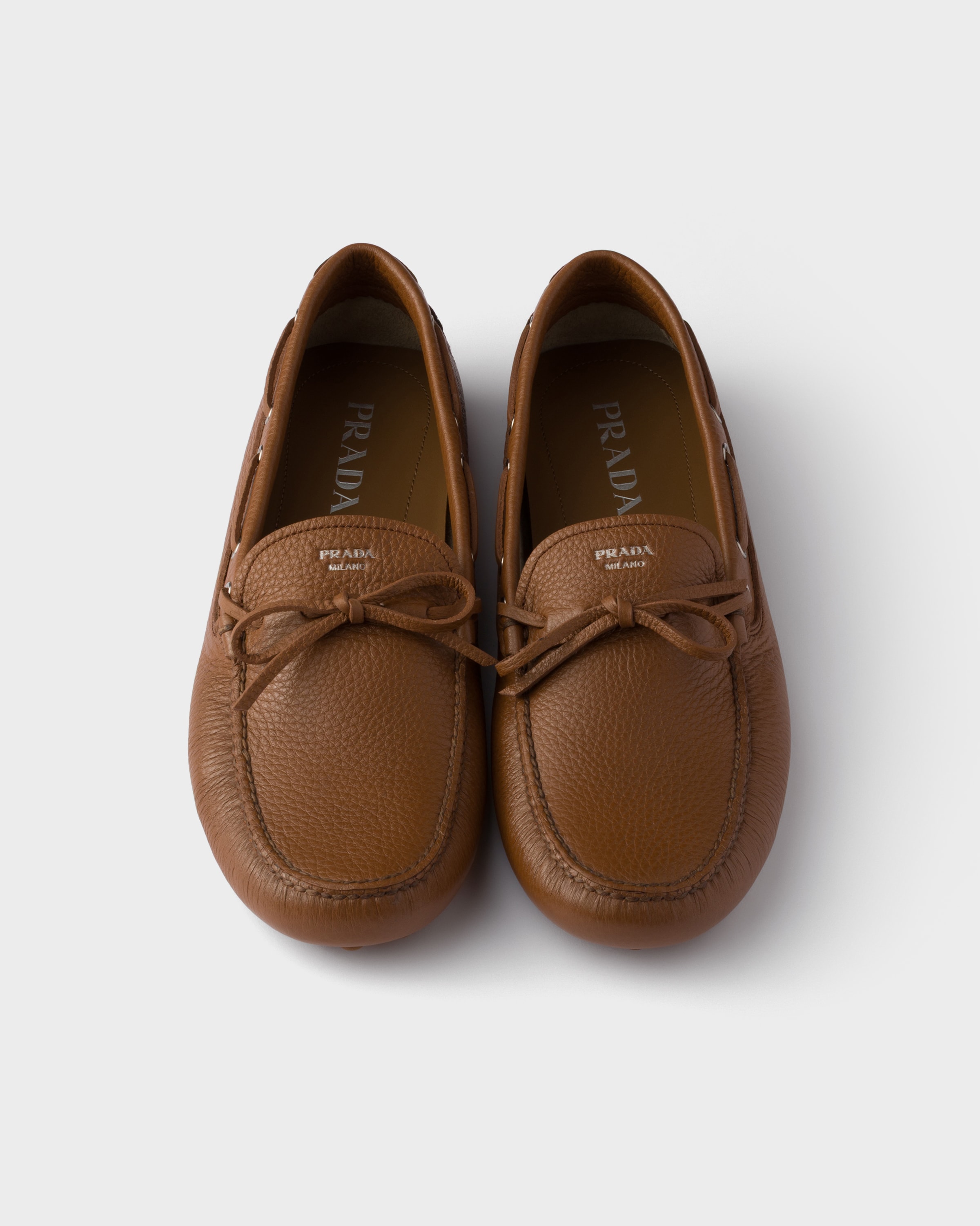 Cognac Leather Driving Shoe | PRADA