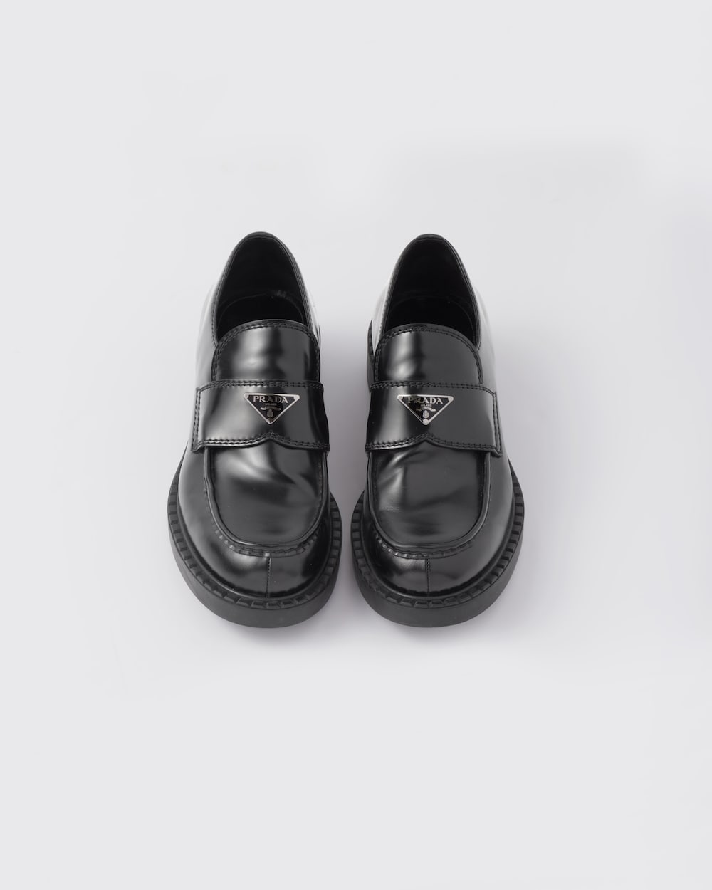 brushed leather loafers