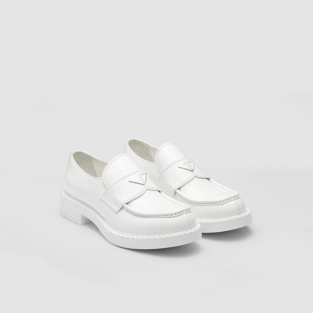 Prada Chocolate brushed leather loafers 1
