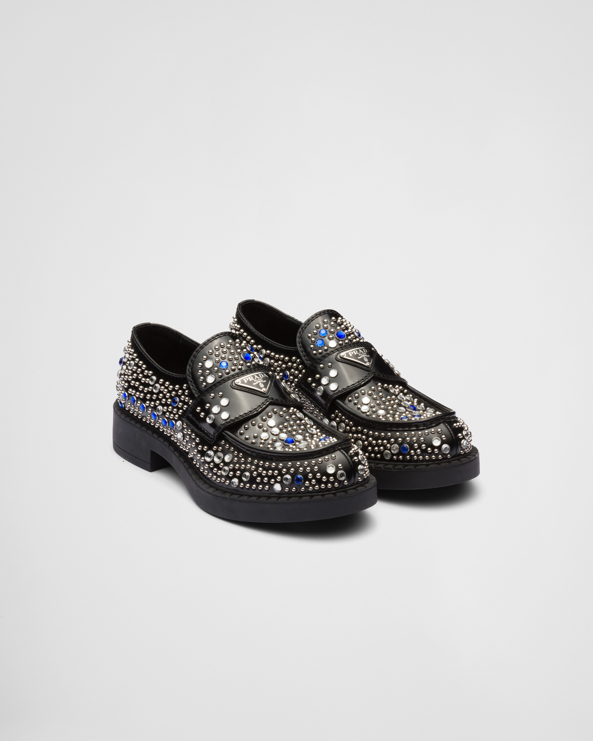 Prada hotsell studded loafers