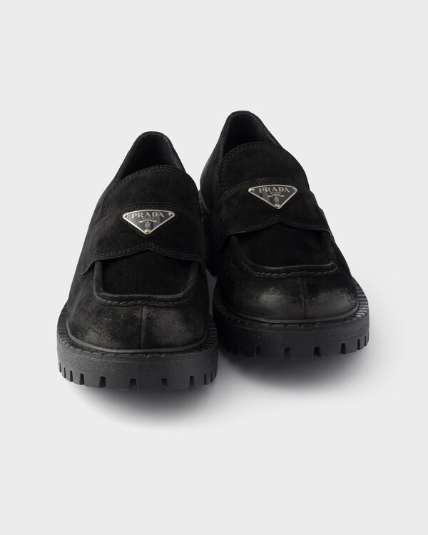 Aged suede loafers - Black Aged suede loafers - Black