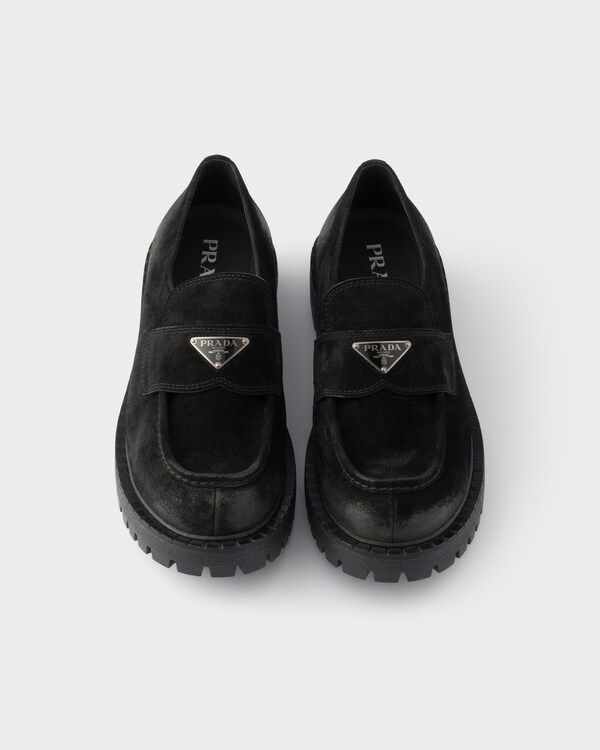 Aged suede loafers - Black Aged suede loafers - Black