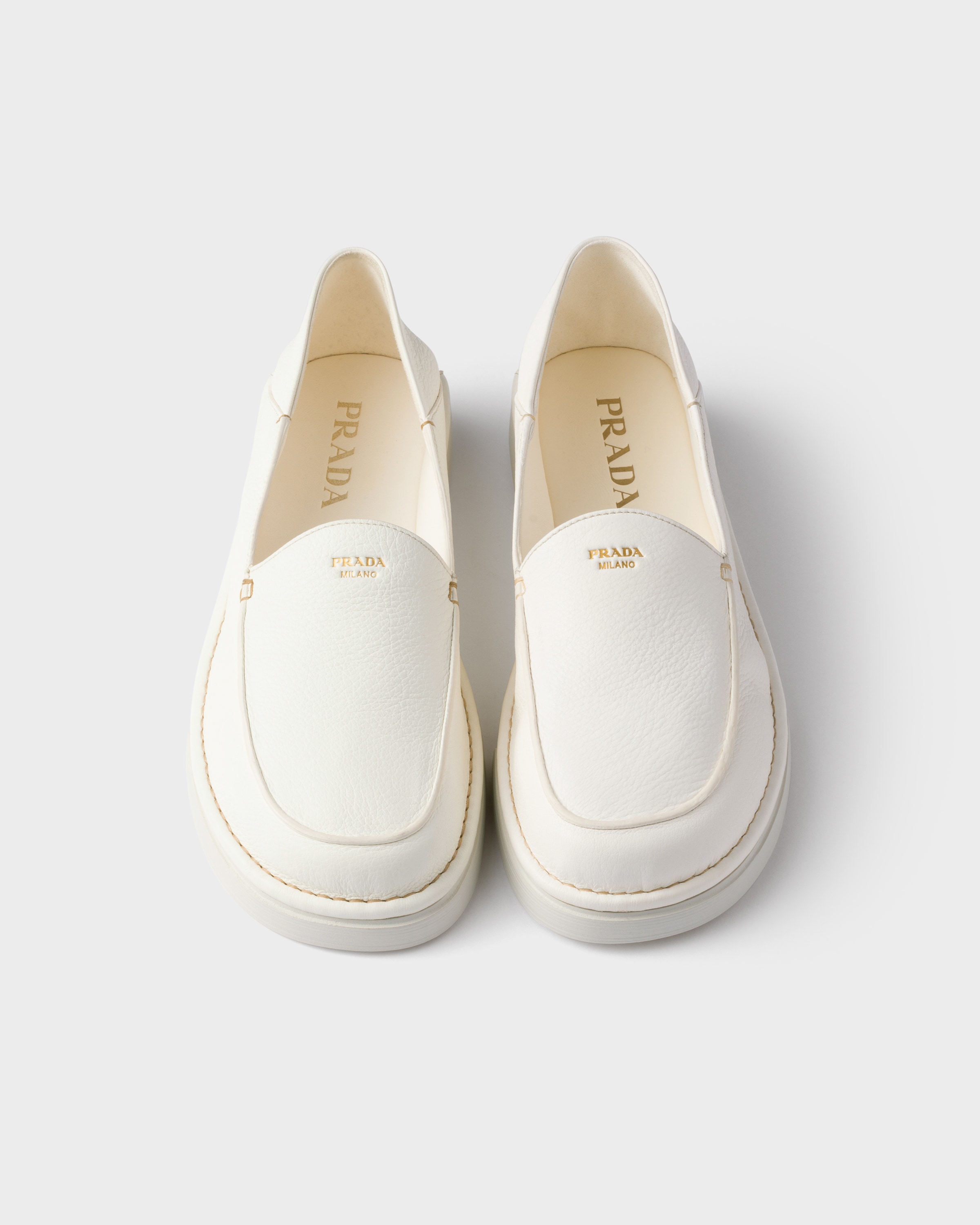Ivory Leather slip-ons | PRADA Ivory Leather slip-ons | PRADA