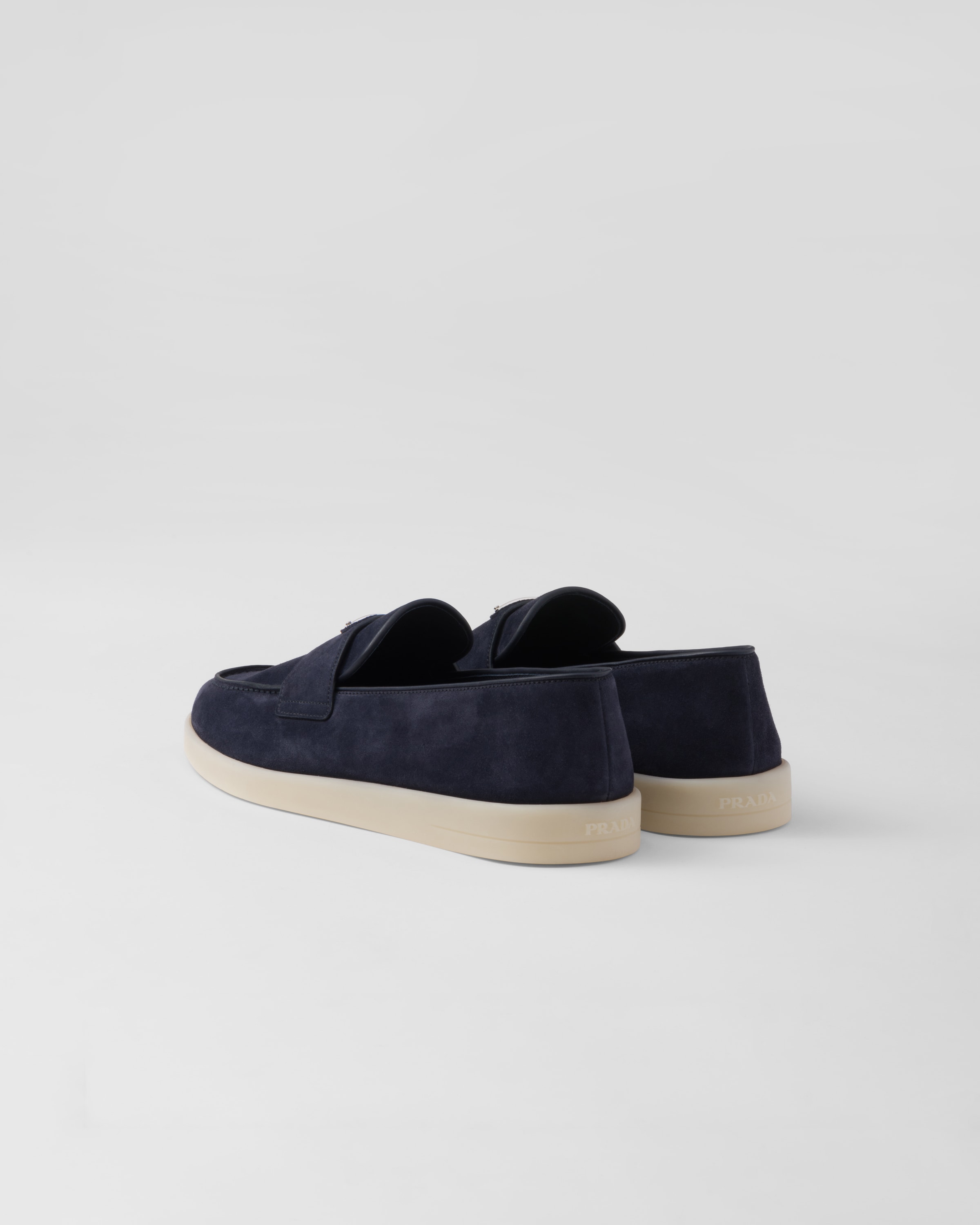Navy Suede Loafers | PRADA