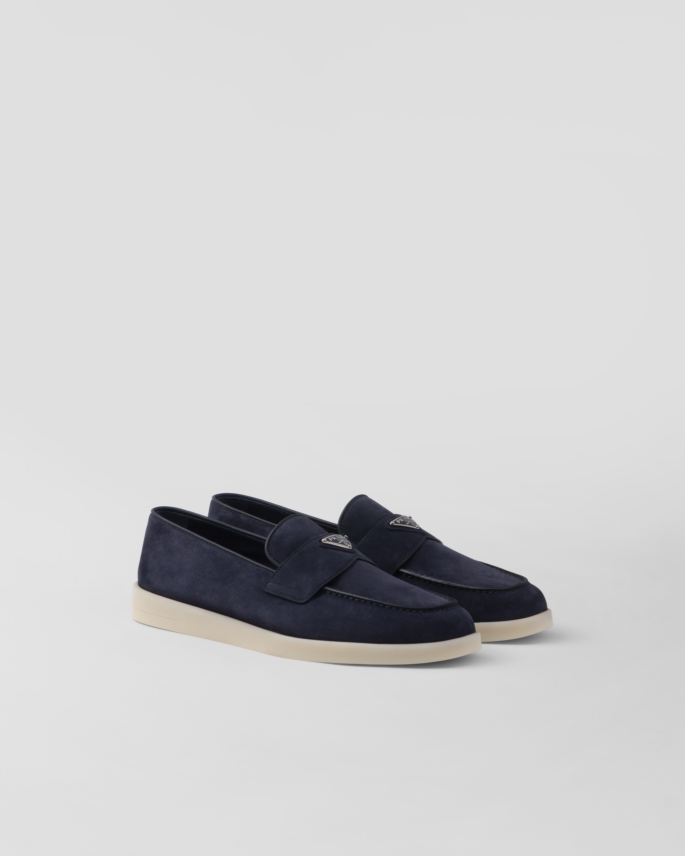 Prada Loafer Aus Wildleder In Blau