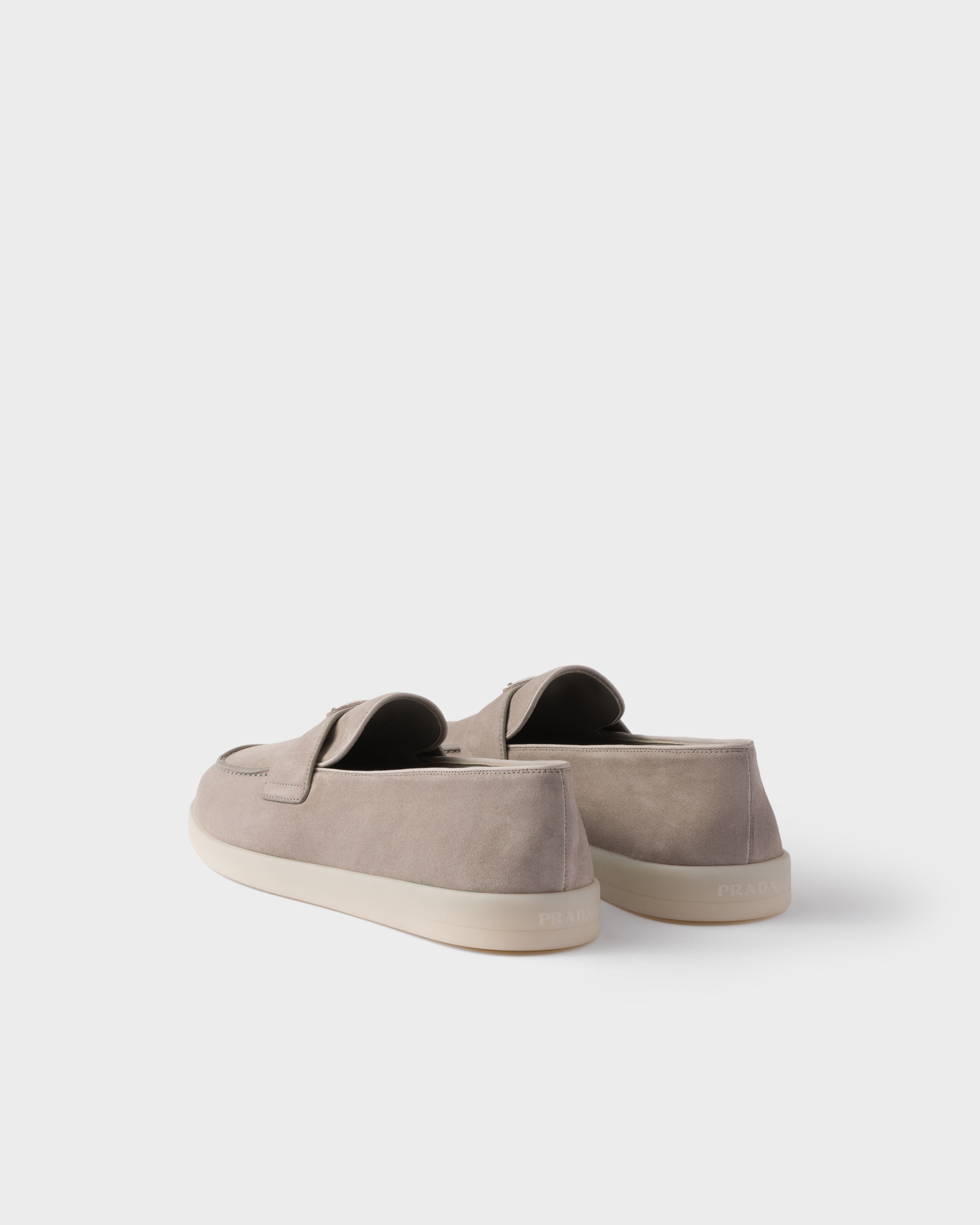 Cloudy Gray Suede loafers | PRADA - United States display picture 1