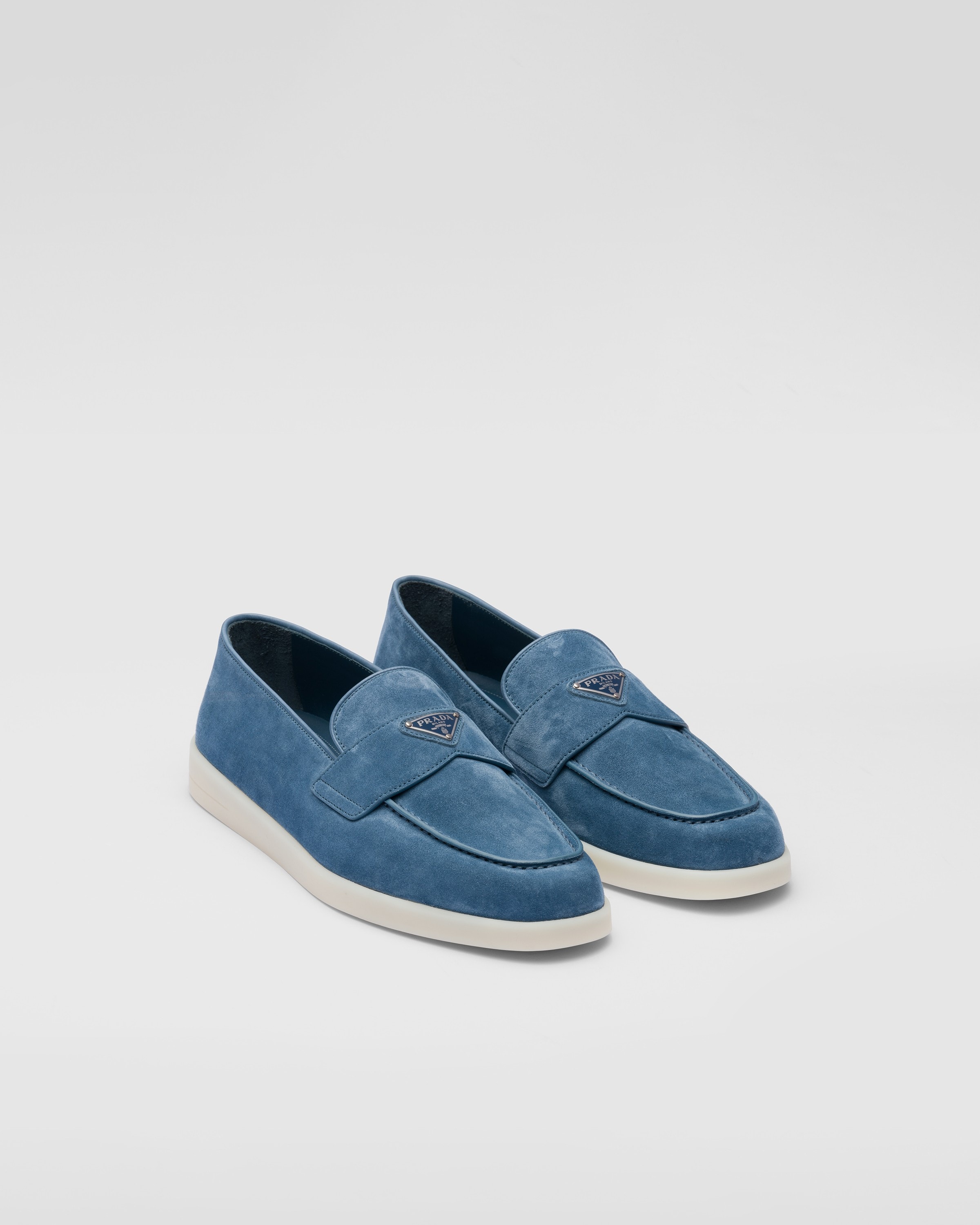 Prada Suede Loafers In Blue | ModeSens display picture 2