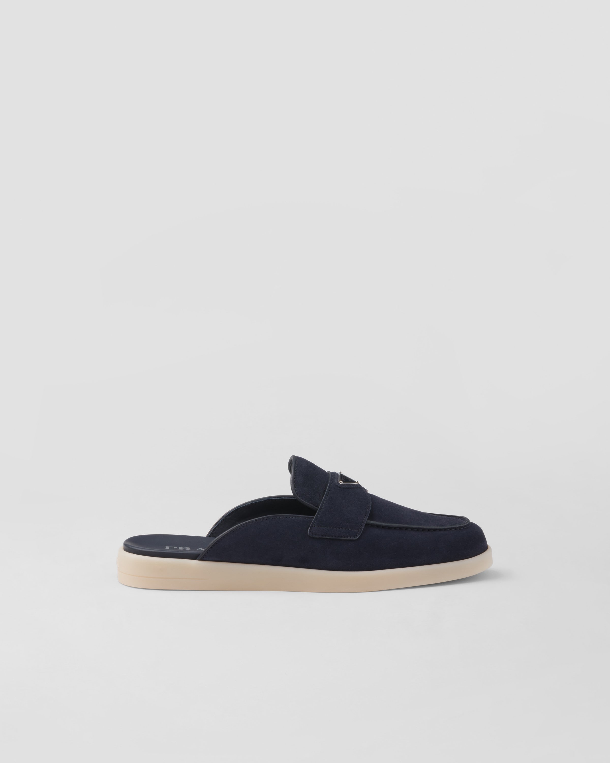 Prada Suede Mules, Man, Navy, Size 9