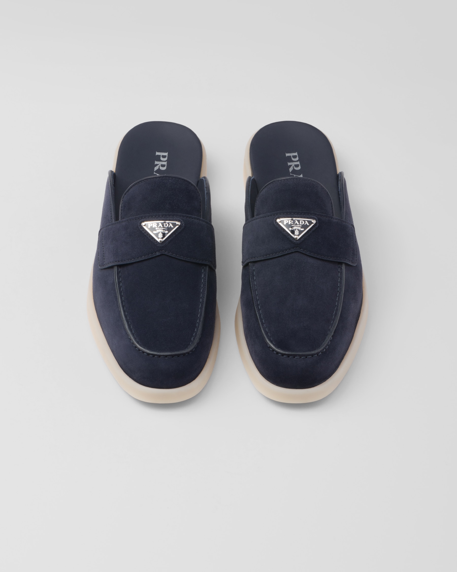 PRA SABOTS MULES LIGHT GRAY SUEDE