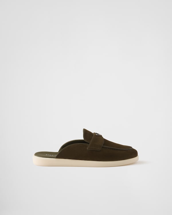 أحذية بكعب من جلد سويدي - أخضر عسكري أحذية بكعب من جلد سويدي - أخضر عسكري