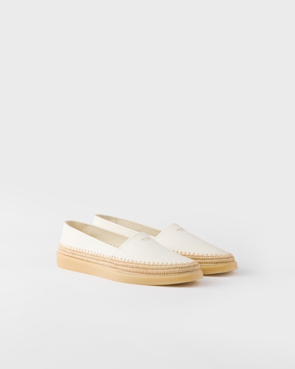 Natural Crochet slip-on shoes | PRADA