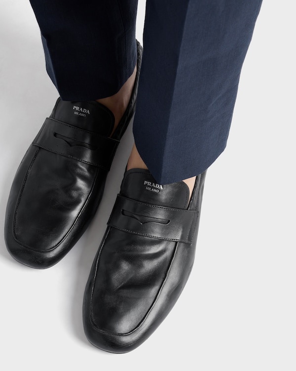 Shuffle antiqued leather loafers Shuffle antiqued leather loafers