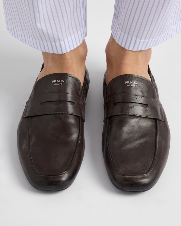 Shuffle antiqued leather loafers Shuffle antiqued leather loafers