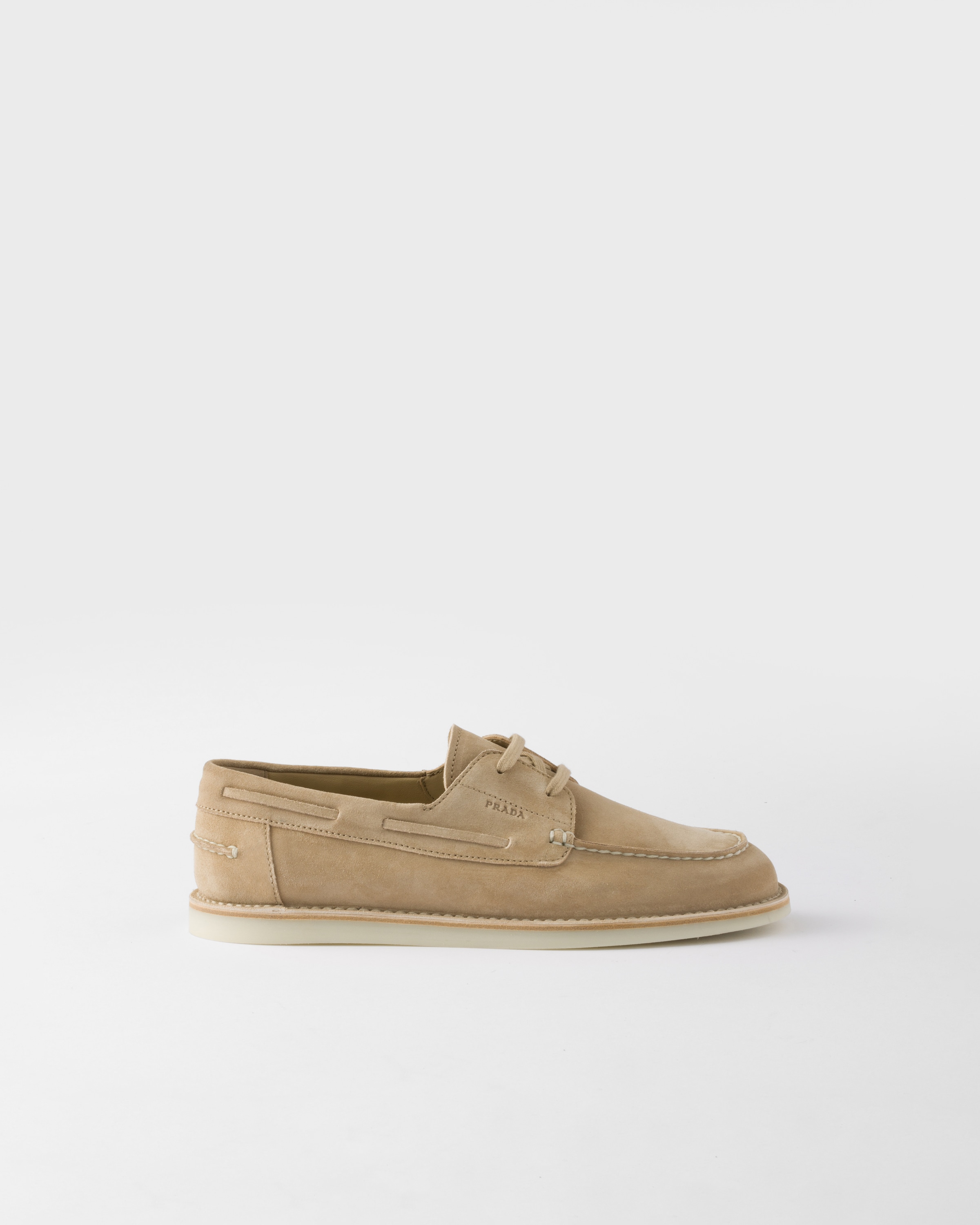 Ecru Bleached suede loafers | PRADA