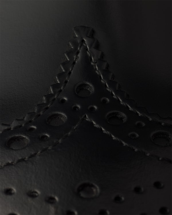 Brushed leather laced brogue shoes - Black Brushed leather laced brogue shoes - Black