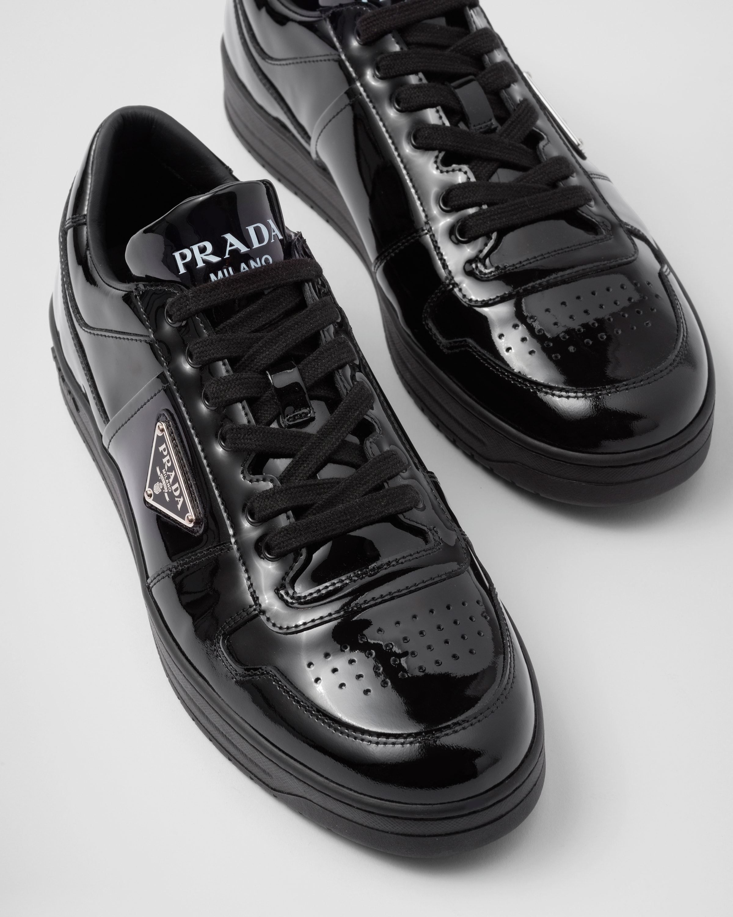 Black leather prada best sale sneakers