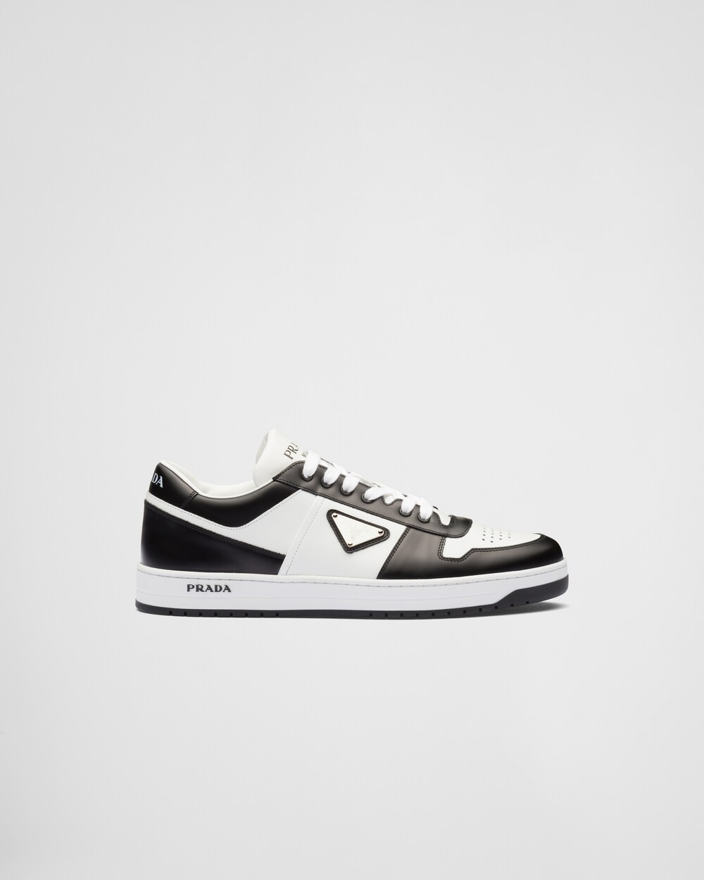 black Downtown leather sneakers | Prada