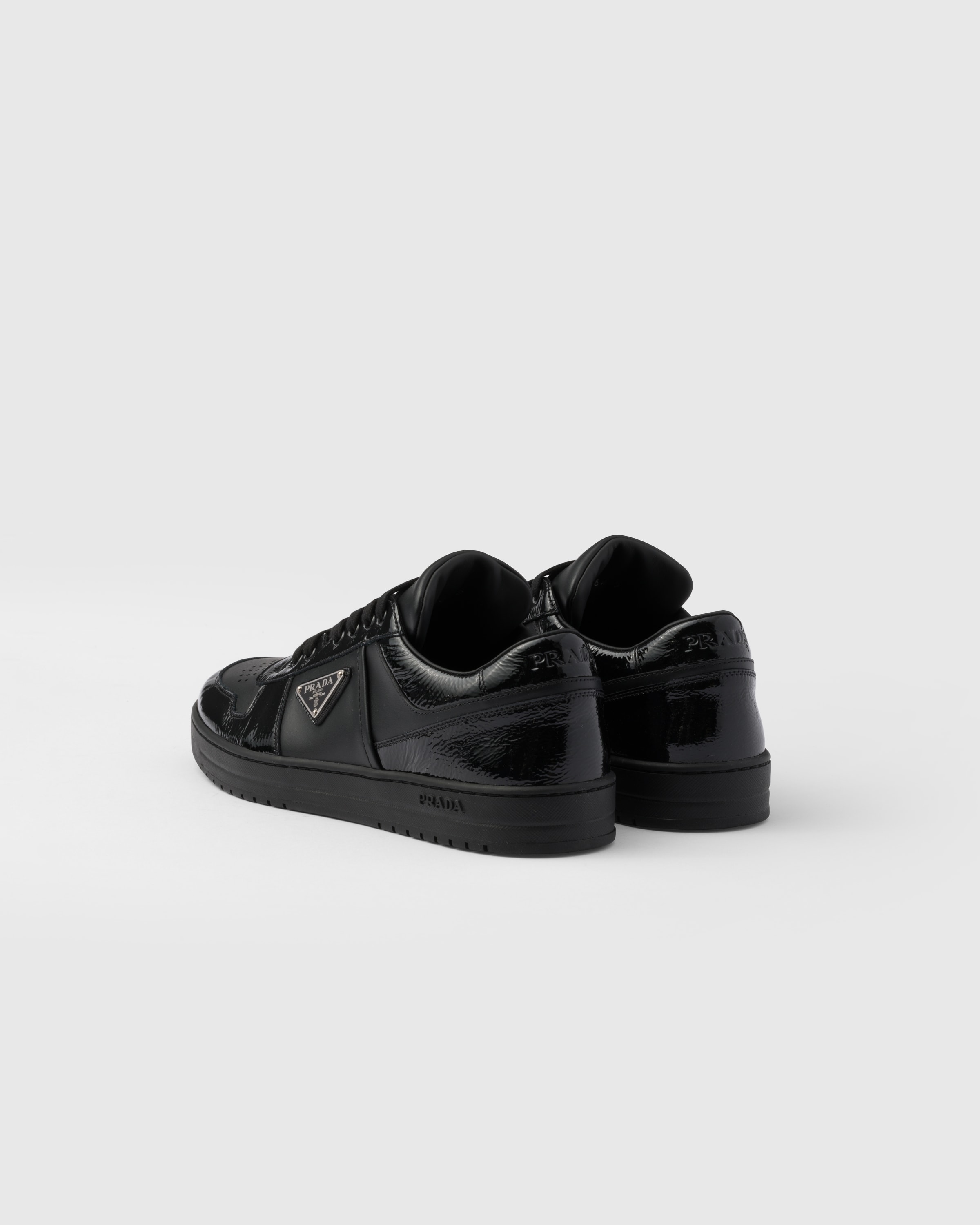 Black Downtown Leather Sneakers | PRADA