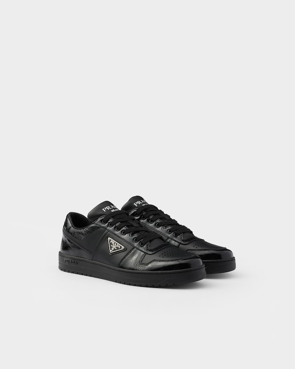 Black Collapse leather sneakers | PRADA Black Collapse leather sneakers | PRADA