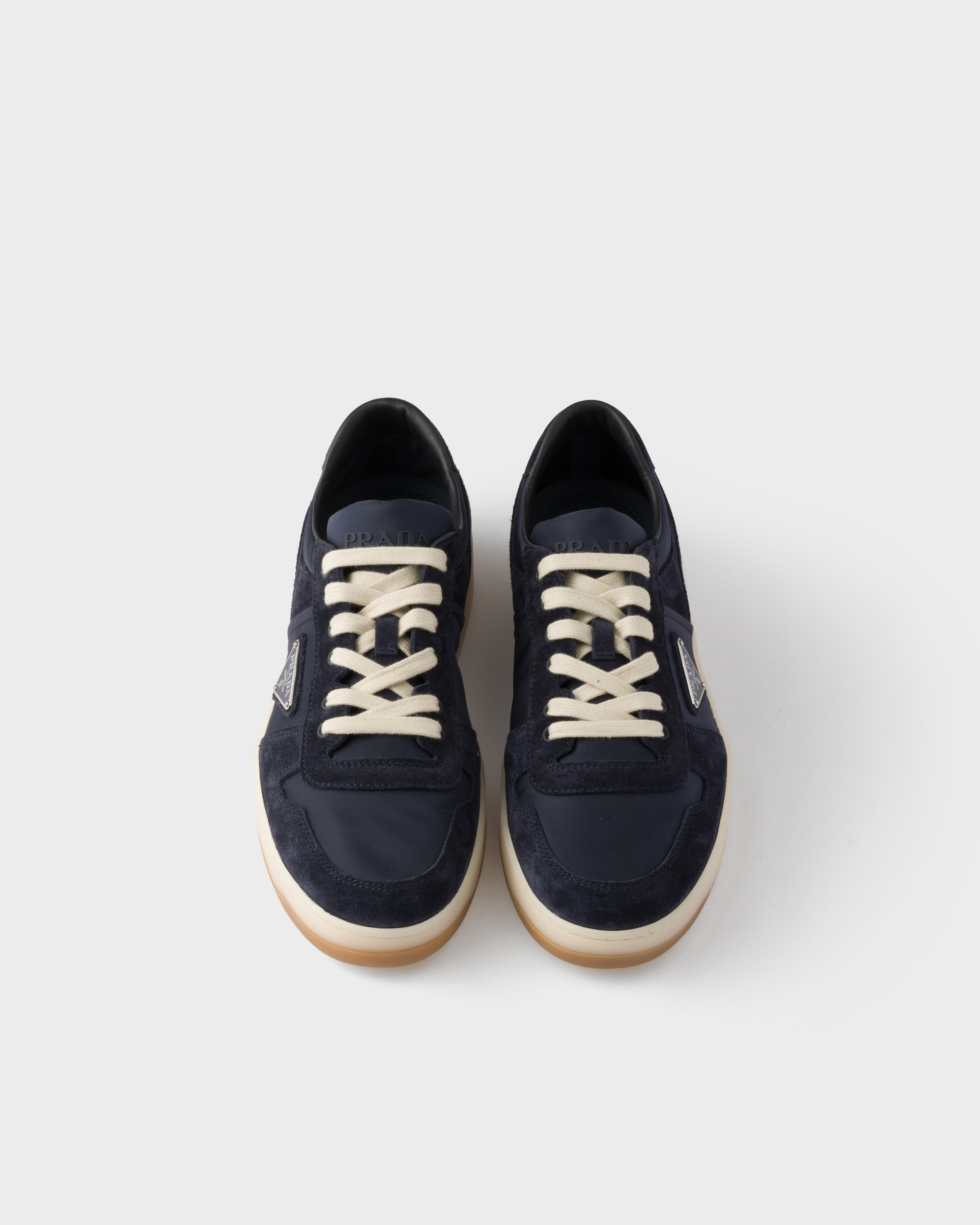 Blue Downtown Re-nylon And Suede Sneakers | PRADA