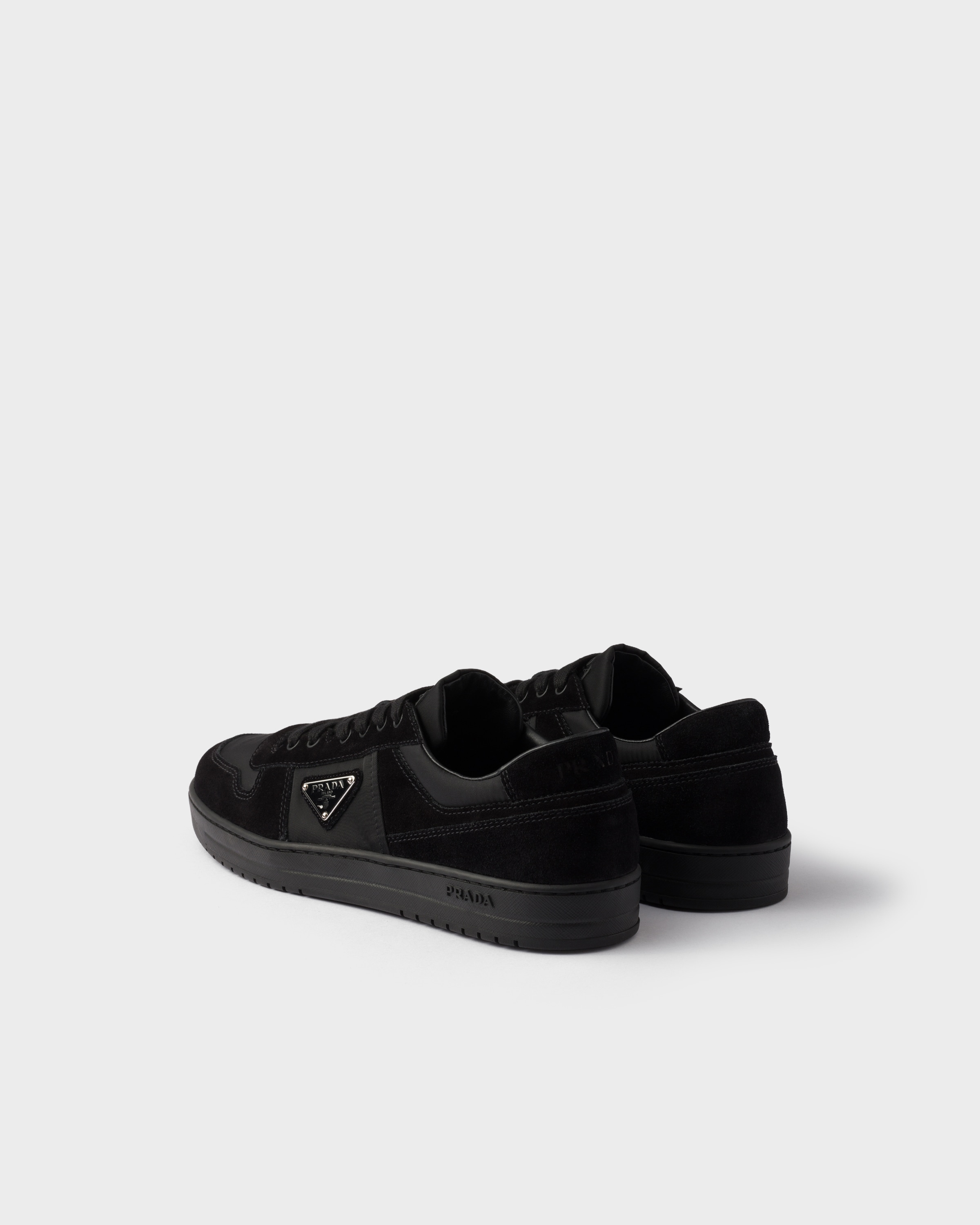 Black Downtown Re-nylon And Suede Sneakers | PRADA - United States