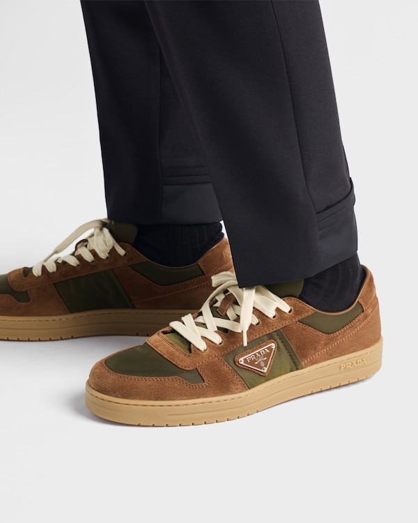 Downtown Re-Nylon and suede sneakers - Cocoa Brown/Moss Green Downtown Re-Nylon and suede sneakers - Cocoa Brown/Moss Green