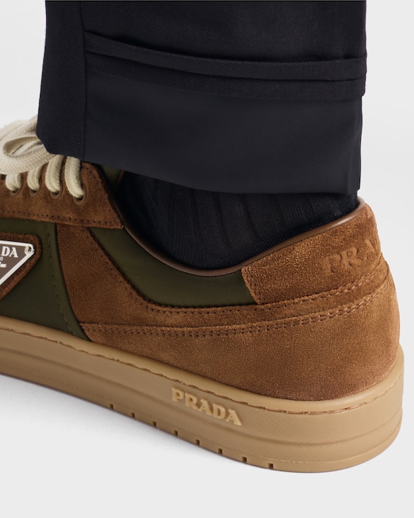 Downtown Re-Nylon and suede sneakers - Cocoa Brown/Moss Green Downtown Re-Nylon and suede sneakers - Cocoa Brown/Moss Green