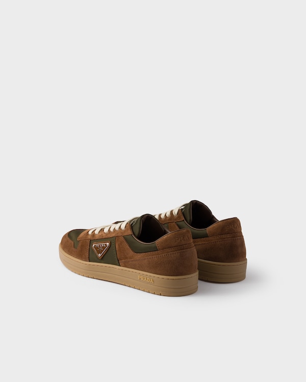 Downtown Re-Nylon and suede sneakers - Cocoa Brown/Moss Green Downtown Re-Nylon and suede sneakers - Cocoa Brown/Moss Green
