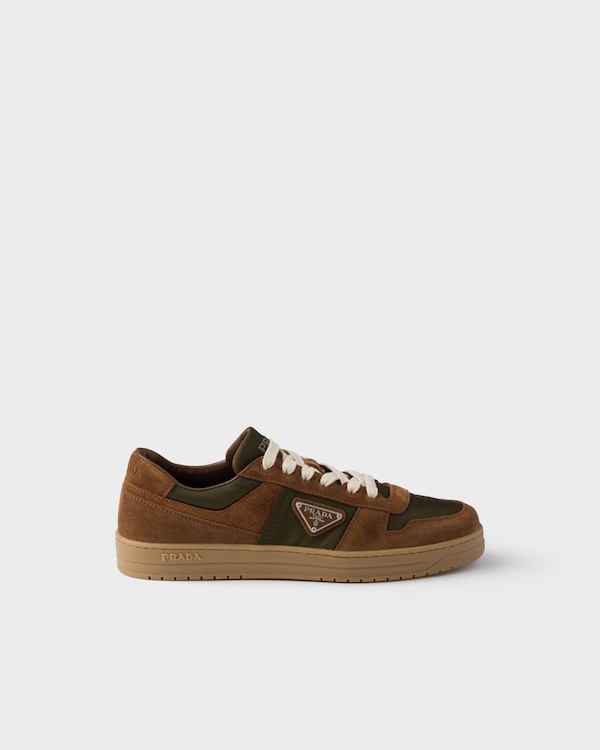 Downtown Re-Nylon and suede sneakers - Cocoa Brown/Moss Green Downtown Re-Nylon and suede sneakers - Cocoa Brown/Moss Green