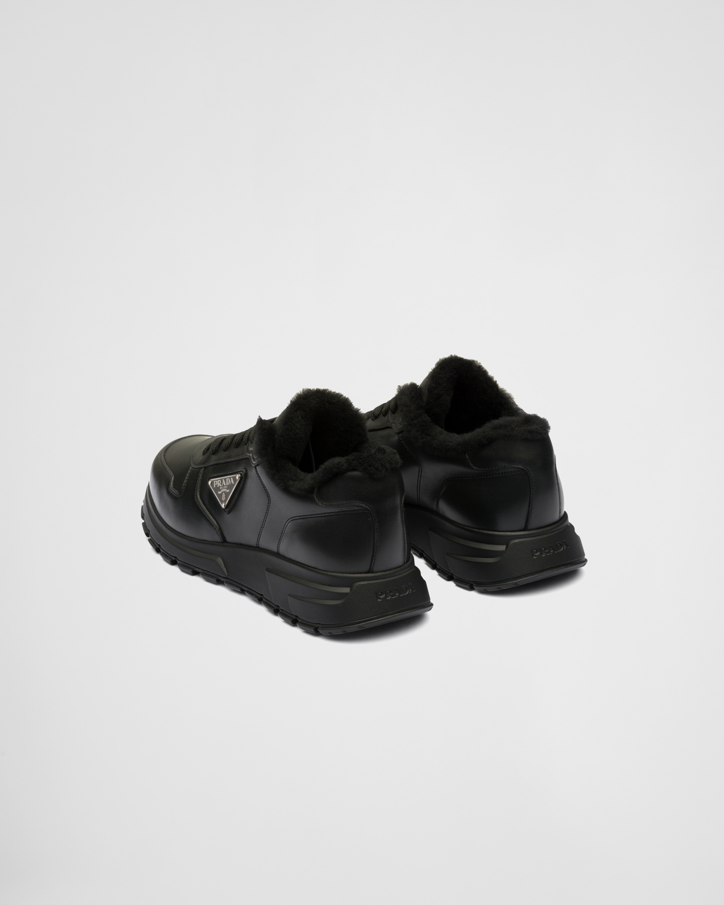 Black Leather Sneakers PRADA
