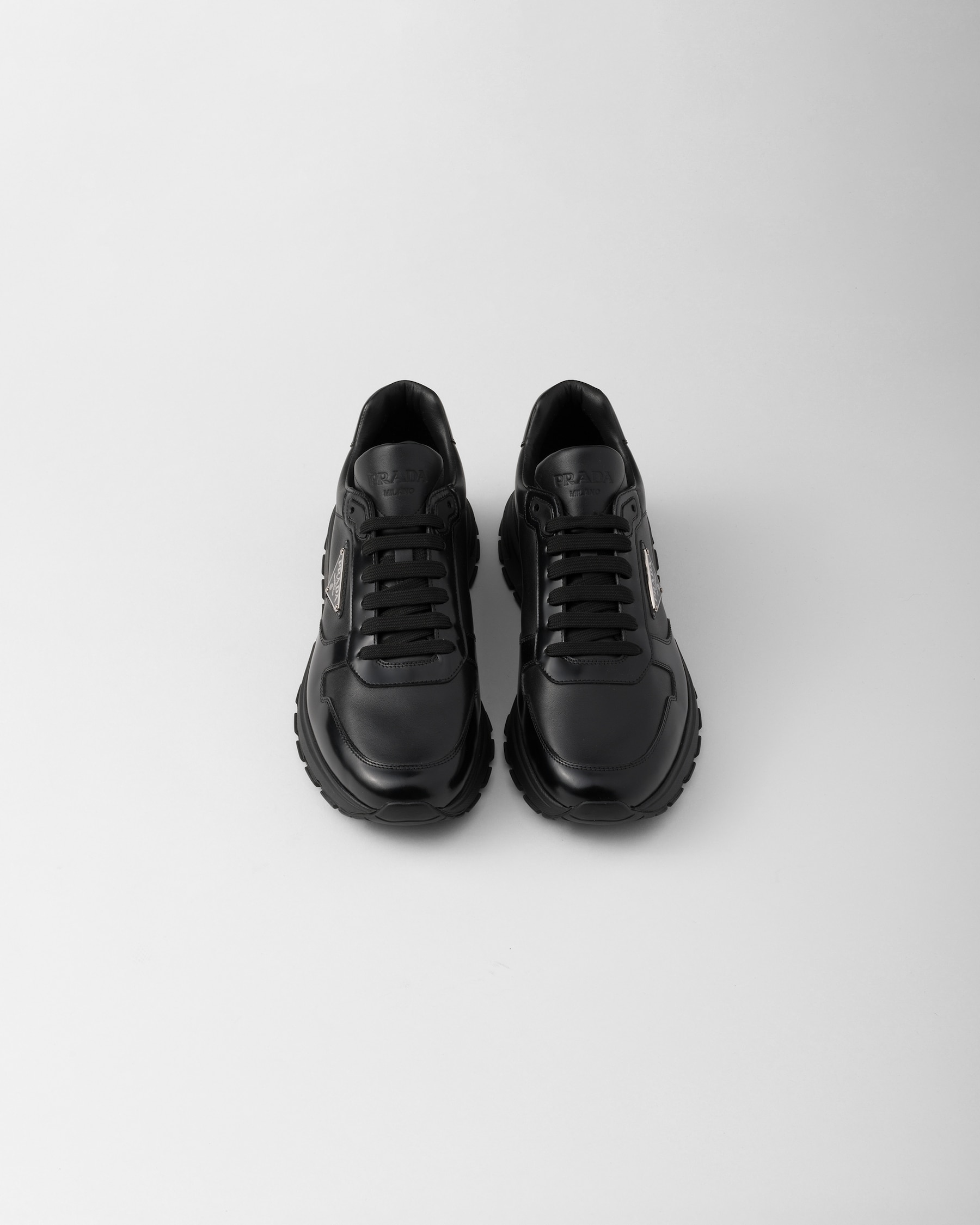 Black Prax 01 Leather Sneakers | PRADA