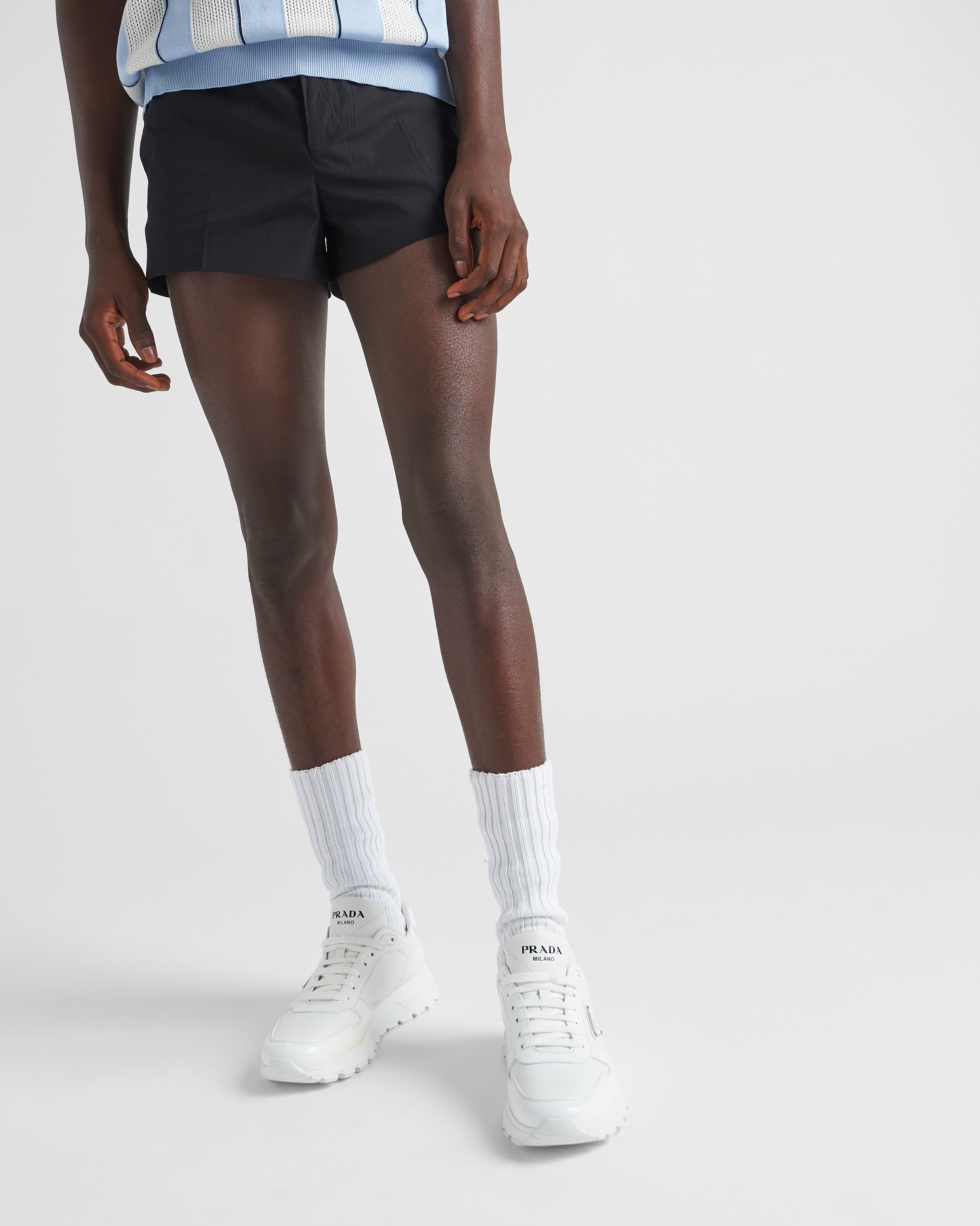 Leather prada sneakers top