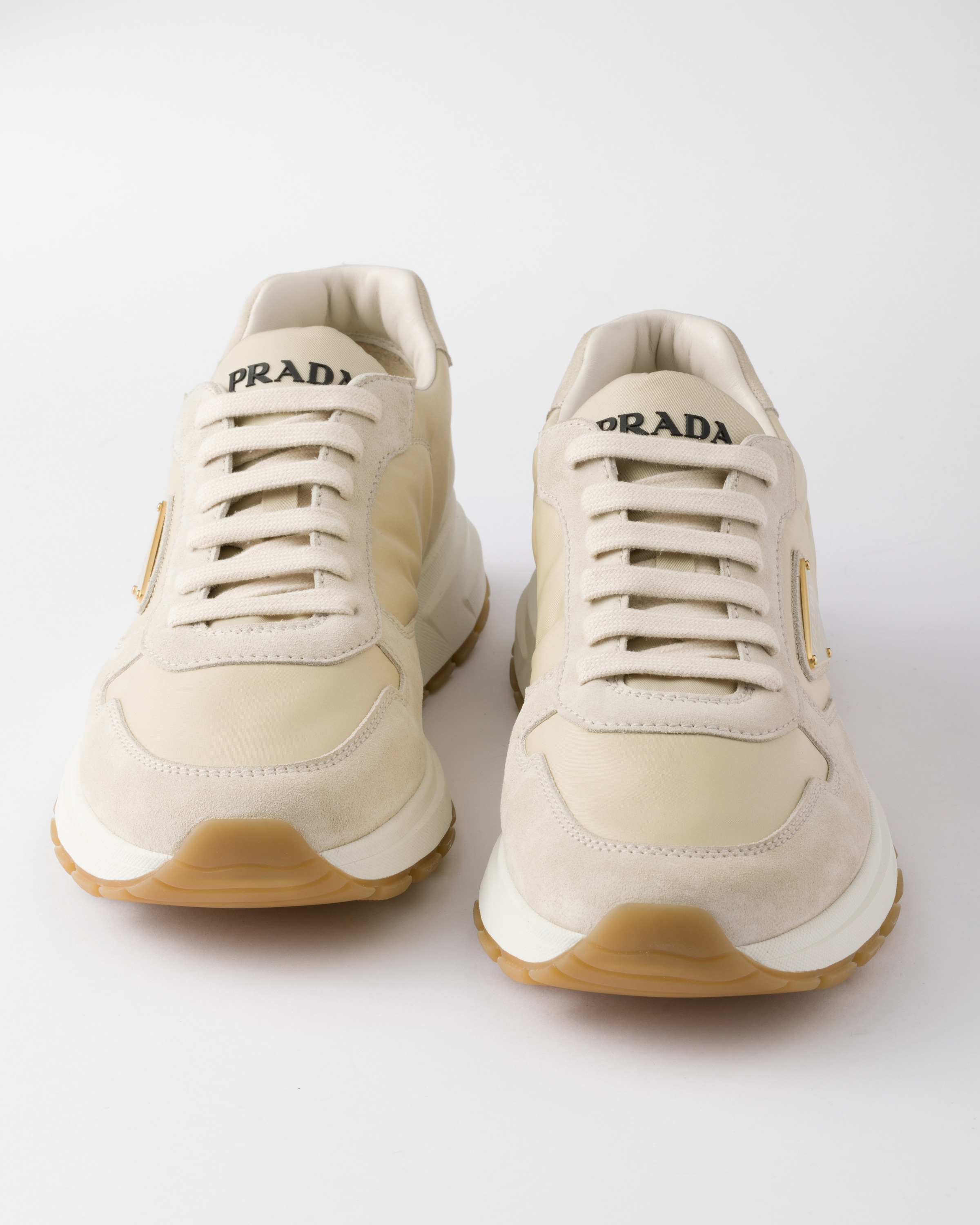 Chalk Prax 01 Re-nylon And Suede Sneakers | PRADA