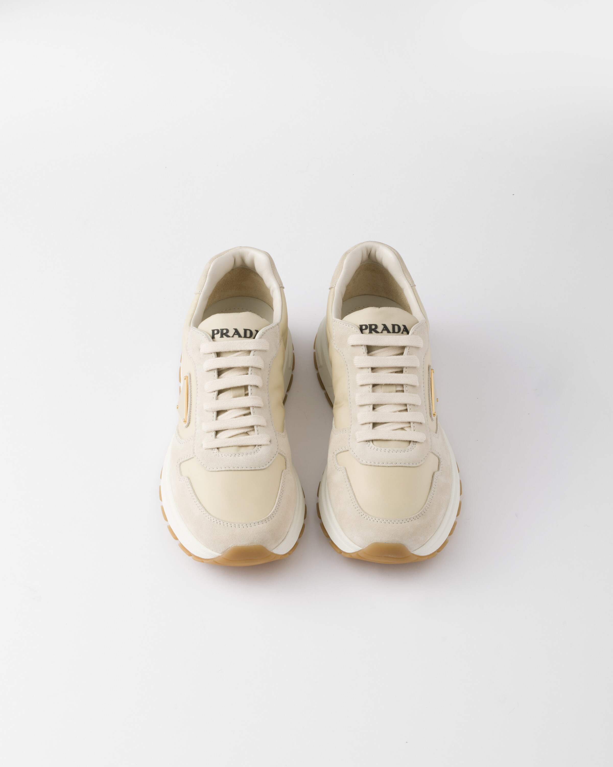 Chalk Prax 01 Re-nylon And Suede Sneakers | PRADA