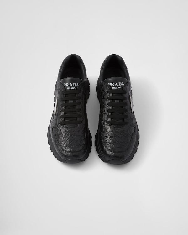 سنيكيرز Prax 01 من جلد التمساح - أسود سنيكيرز Prax 01 من جلد التمساح - أسود